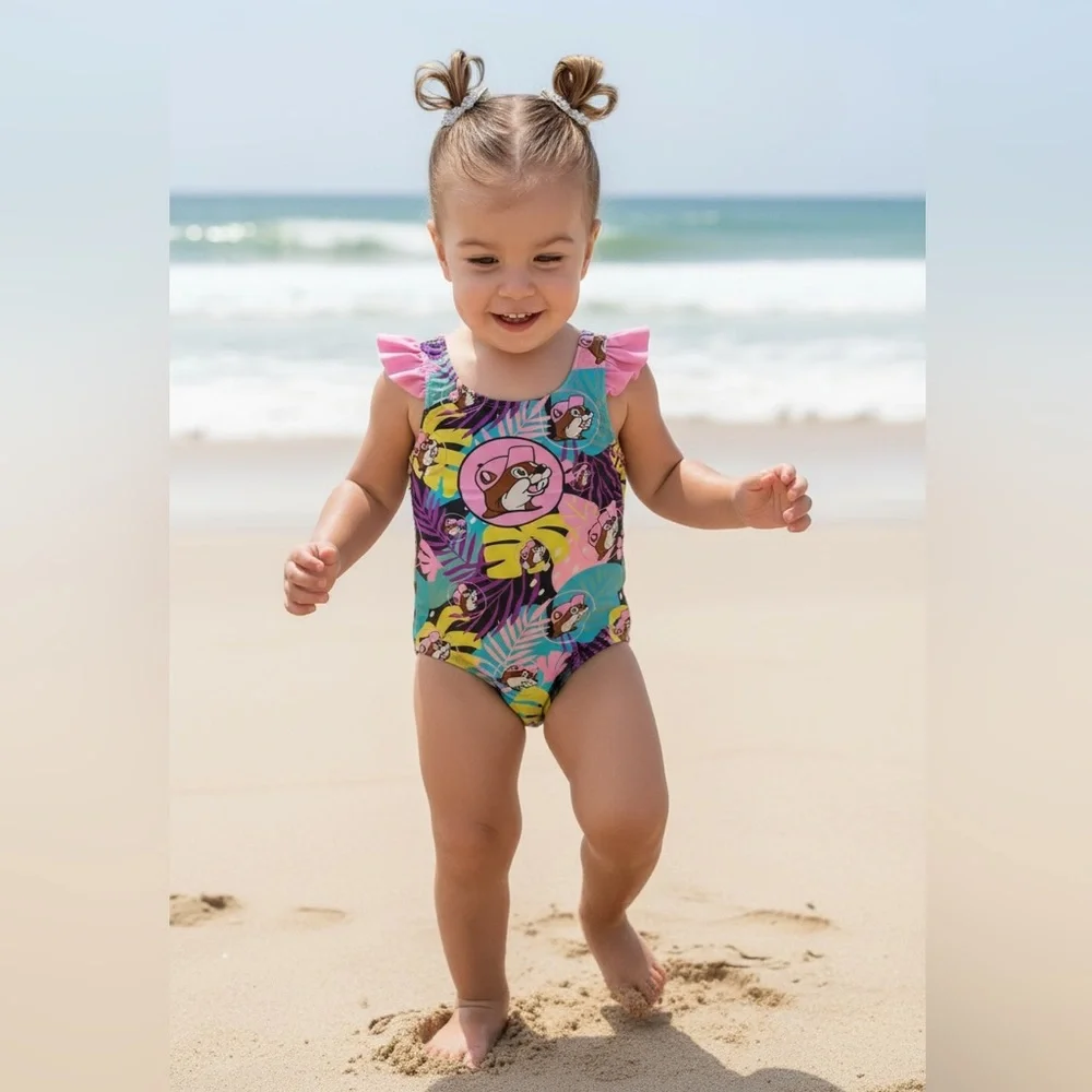 2 swimsuit with Buc-ee’s Print